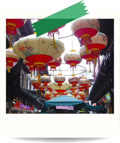上海　豫園　灯篭
